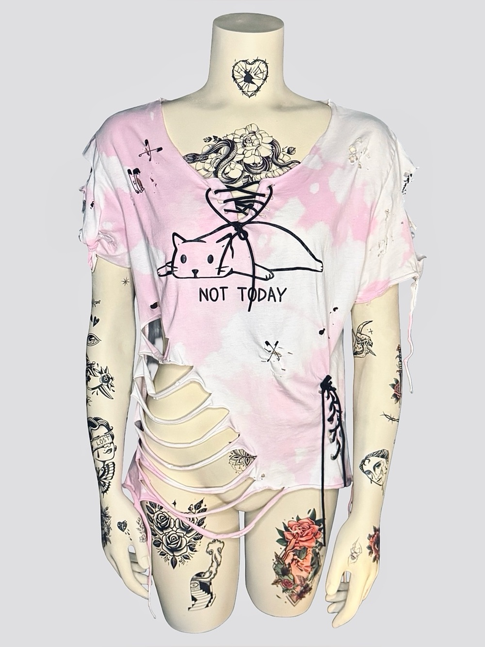 “Not today” custom shredded t-shirt
